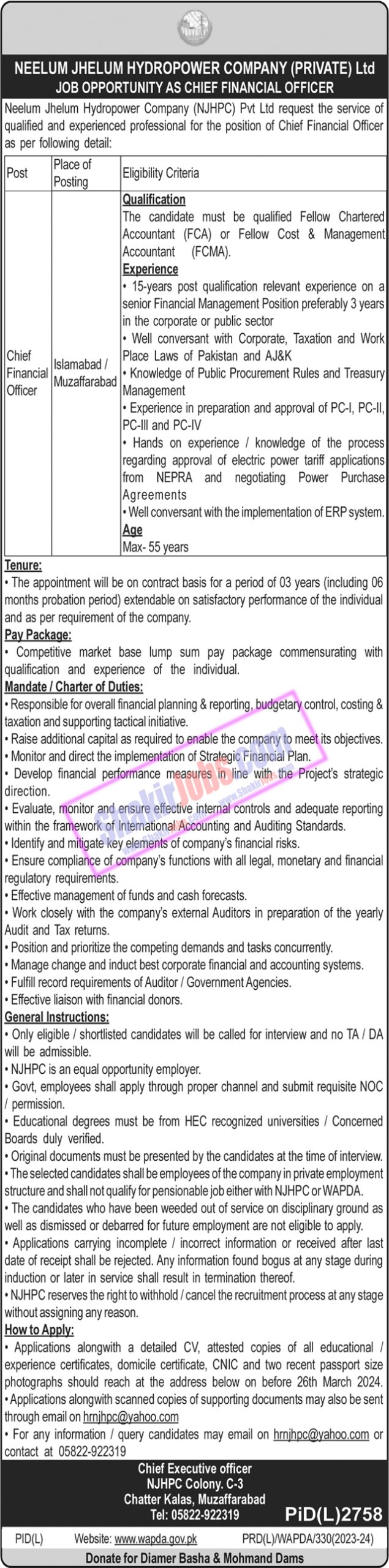 WAPDA Govt Jobs 2024 Ad 1