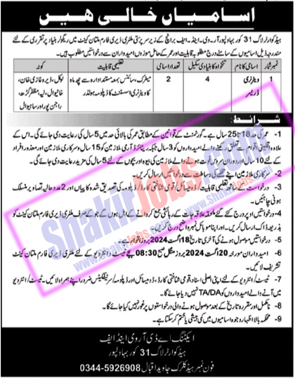 Pak Army Civilian Jobs 2024 Ad 3