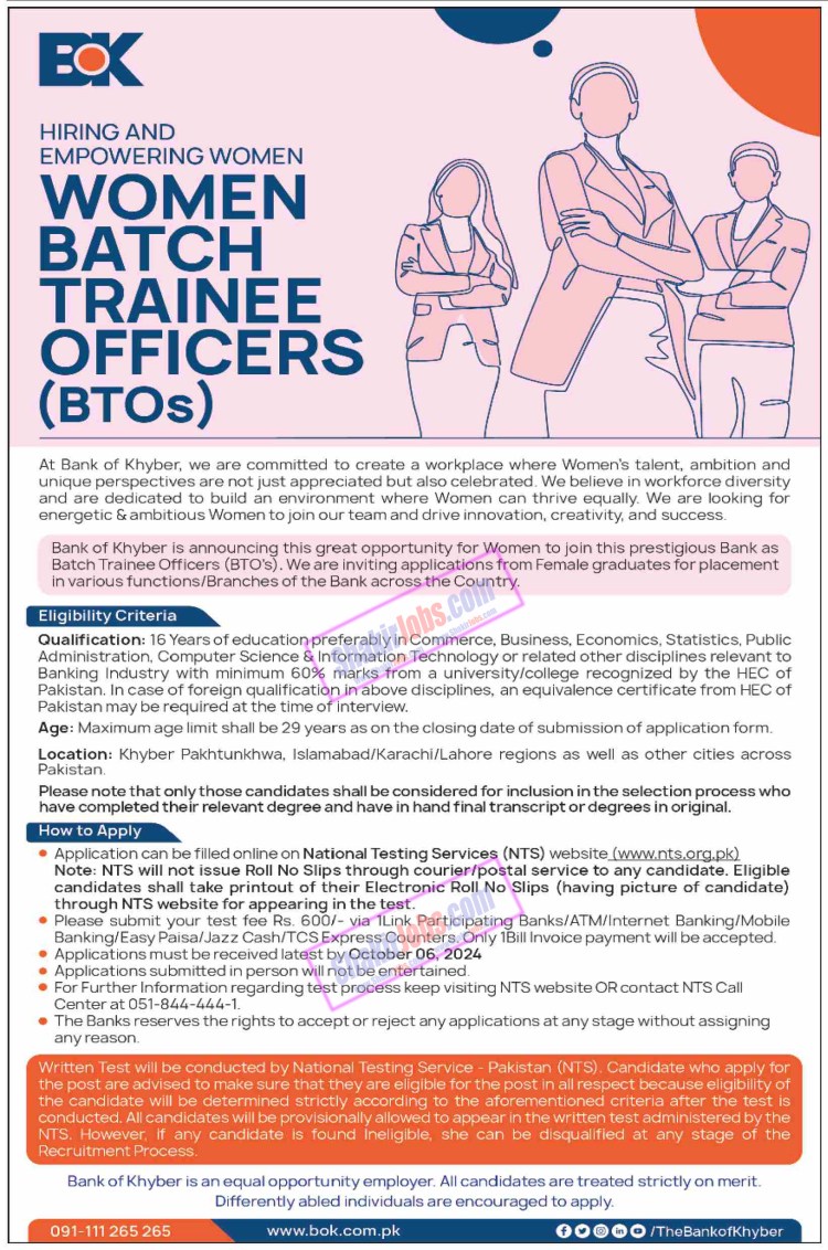 Bank Of Khyber BOK Jobs 2024 Ad 2