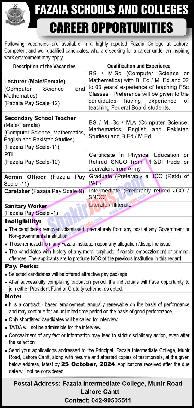 PAF Air Headquarters Jobs 2024 Ad 3