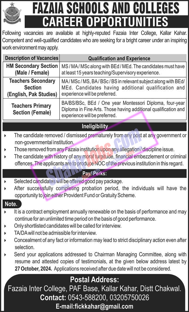 PAF Air Headquarters Jobs 2024 Ad 2