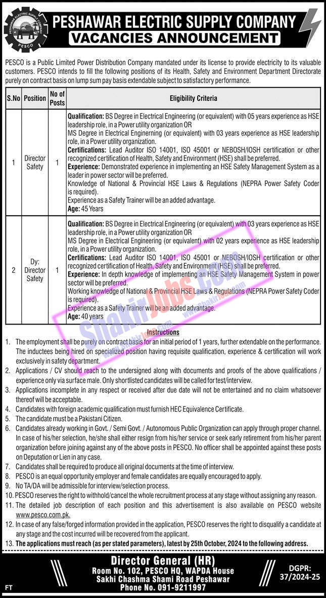 Peshawar Electric Supply Company PESCO Jobs 2024 Ad 2