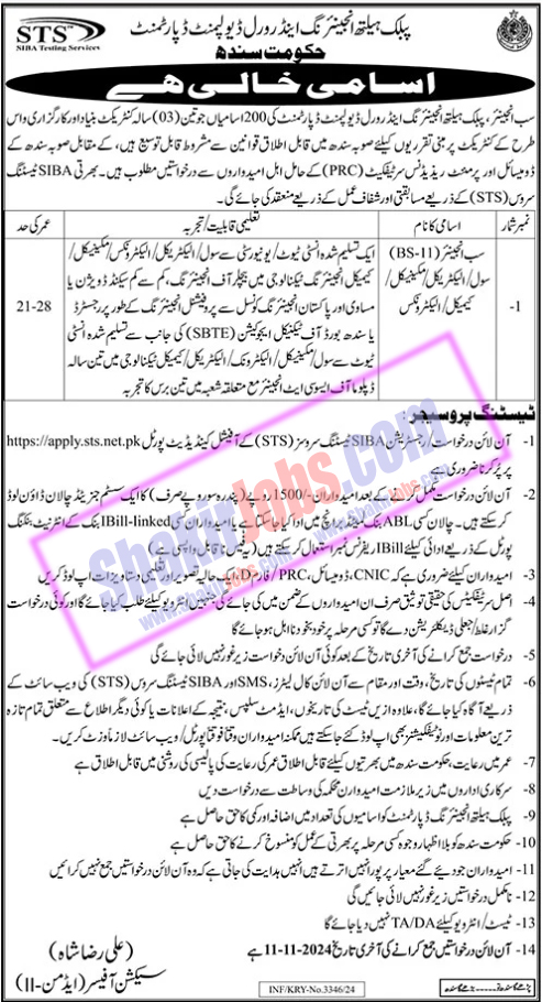 PHED Jobs 2024 Public Health Engineering Department