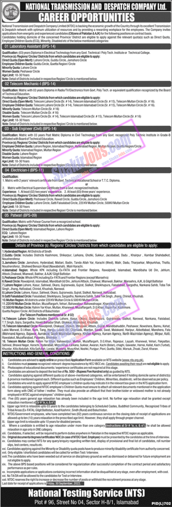 NTDC Jobs 2022