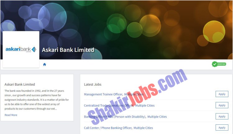 Askari Bank Jobs 2022