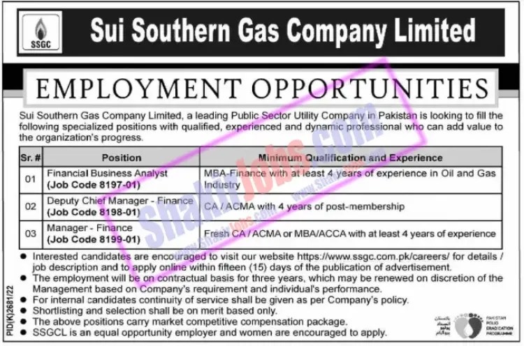 Sui Gas Jobs April 2023 Ad 1