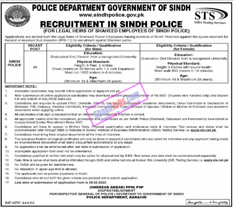 Sindh Police Jobs February 2023 Ad 4