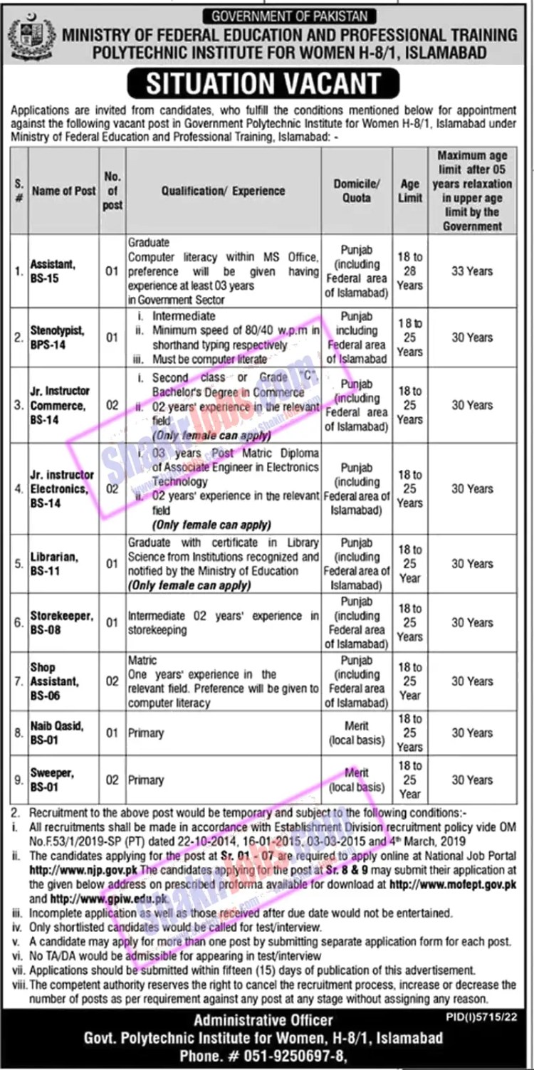 Ministry of Federal Education Jobs March 2023 Ad 3