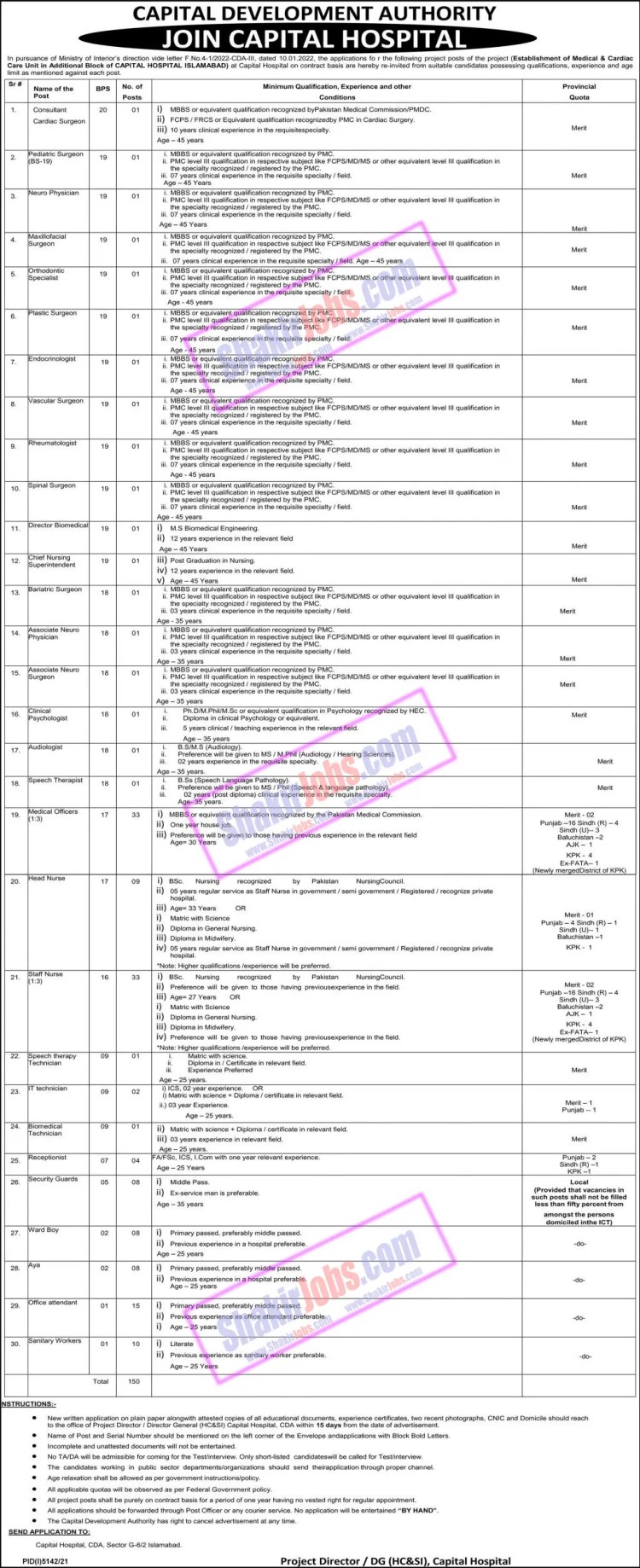 CDA Hospital Jobs March 2023