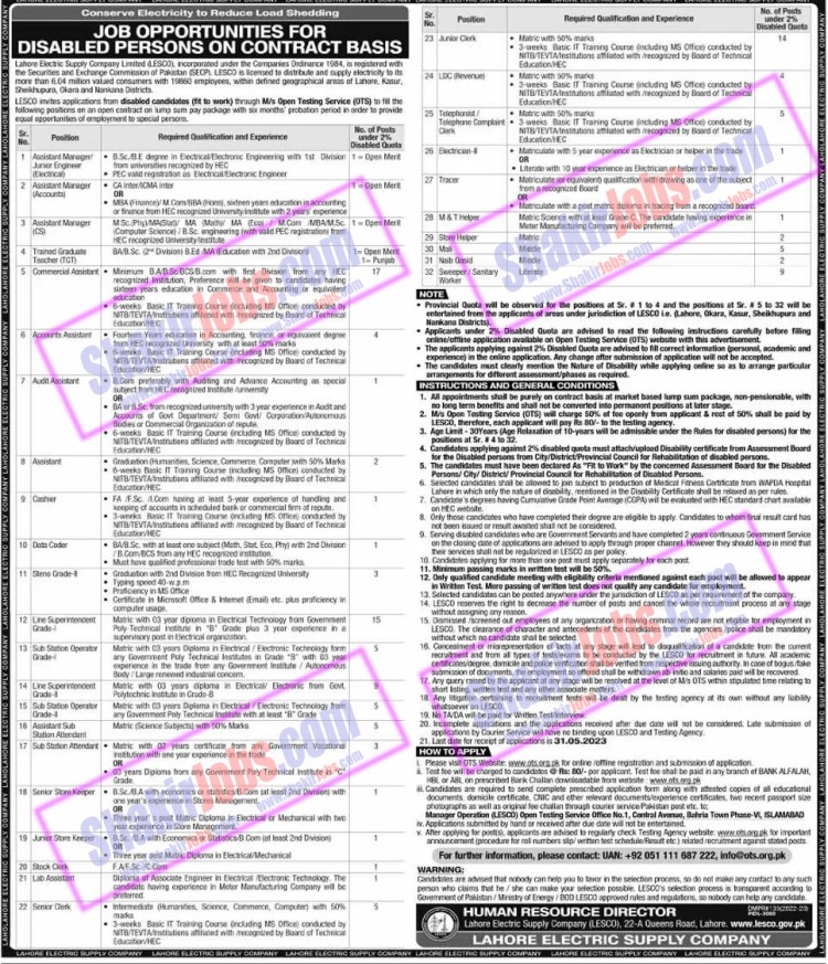 Lahore Electric Supply Company Jobs May 2023 Ad 3