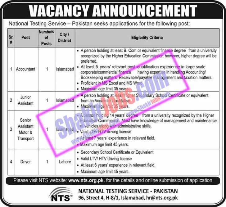 NTS Jobs April 2023