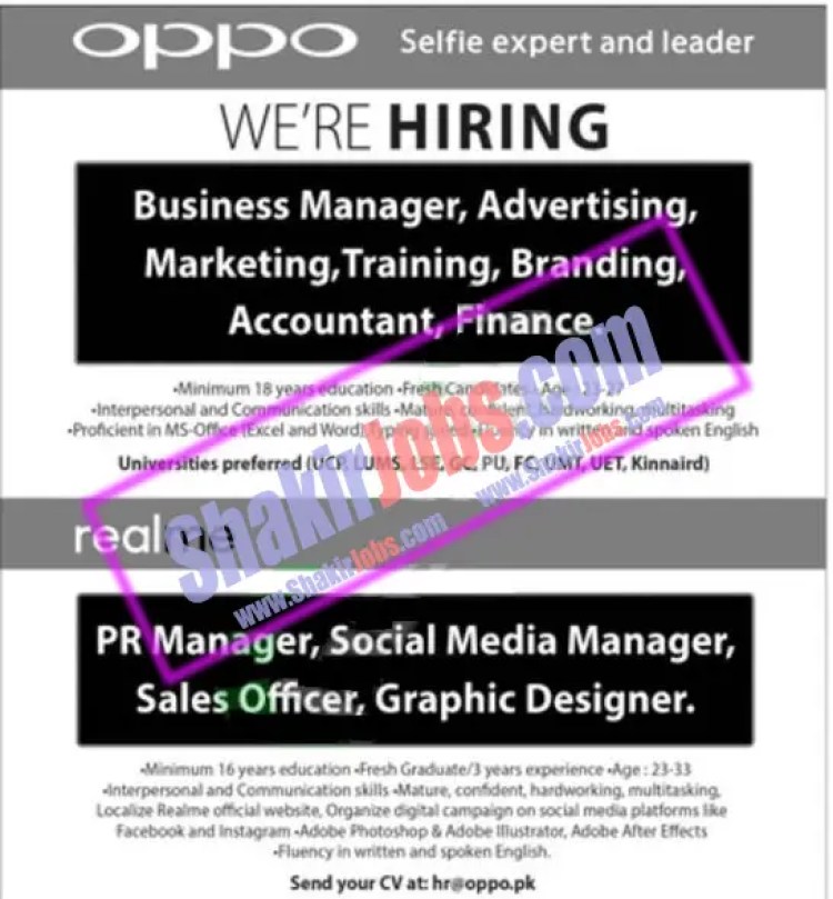 Oppo Mobile Jobs 2023