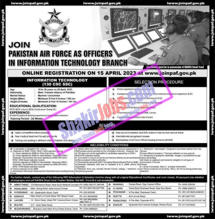 PAF Officer Jobs April 2023