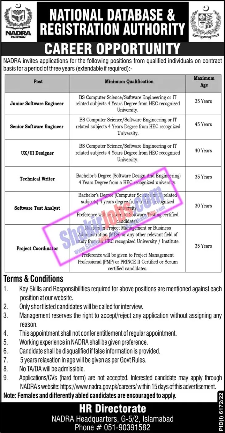 NADRA Islamabad Jobs May 2023 Ad 3