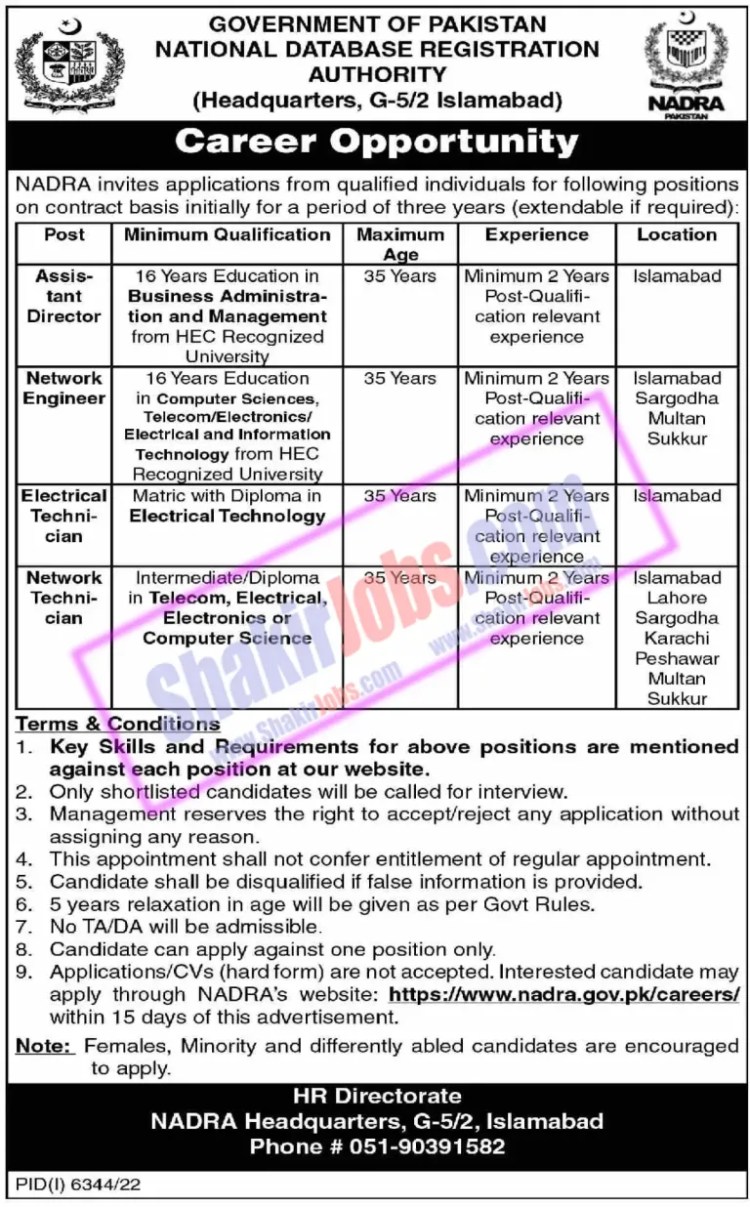 NADRA Islamabad Jobs May 2023 Ad 1