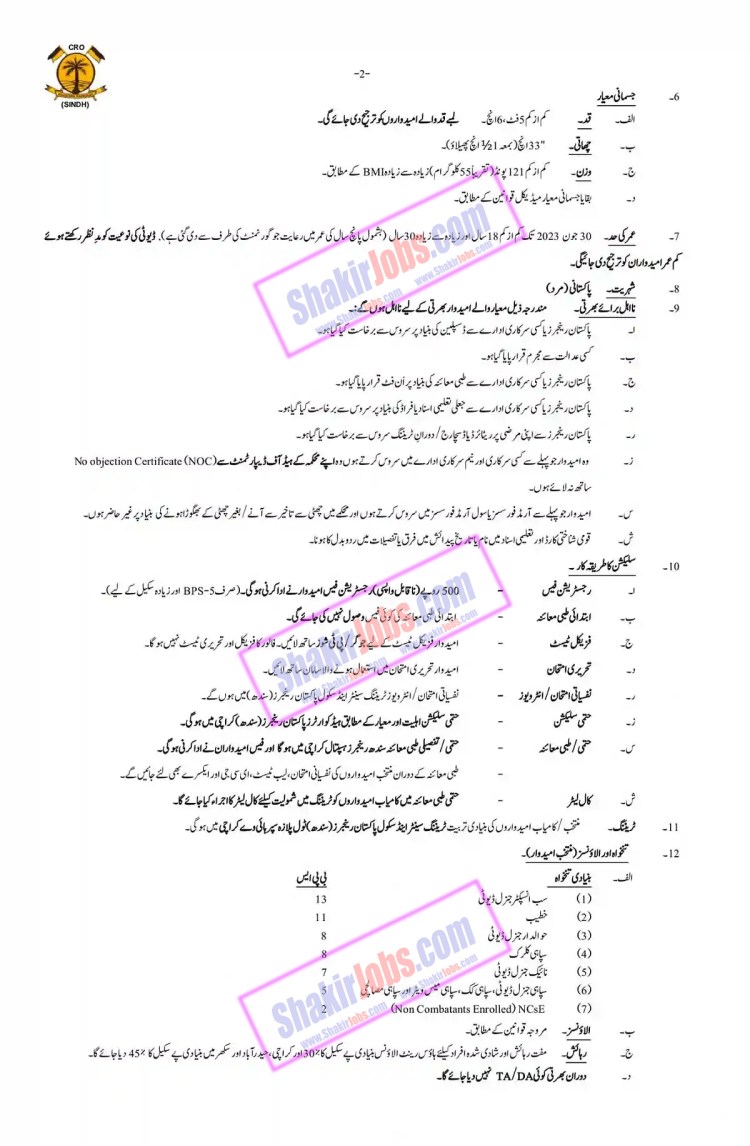 Pakistan Rangers Sindh Jobs June 2023 Page 2 Urdu