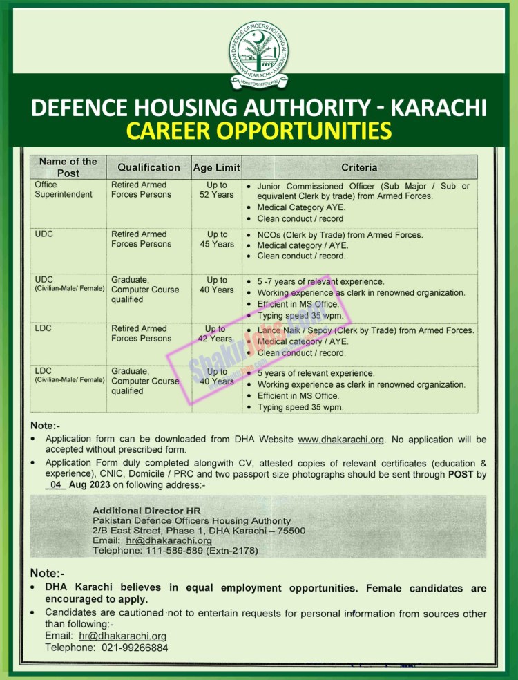 DHA Karachi Jobs July 2023 Ad 3