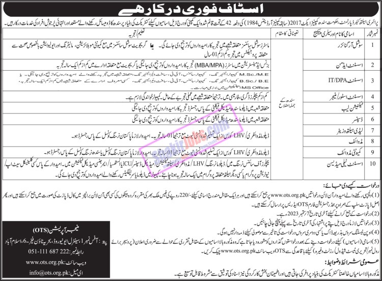 Health Department Sindh Jobs September 2023