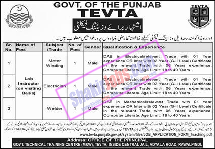 TEVTA Jobs November 2023