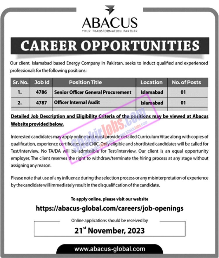 Abacus Global Jobs November 2023