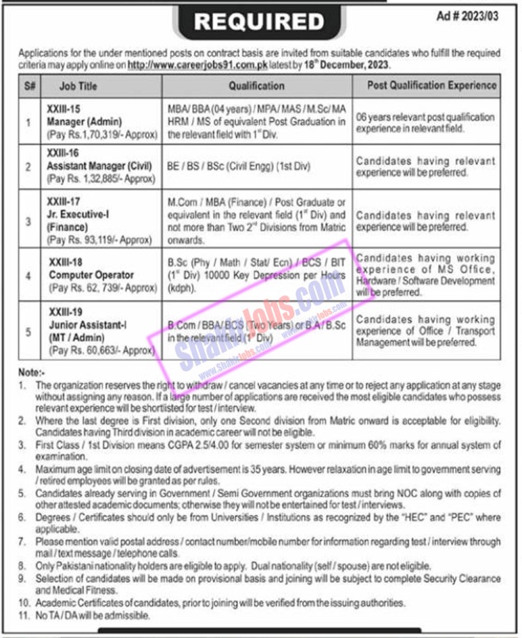 Career 91 Jobs December 2023