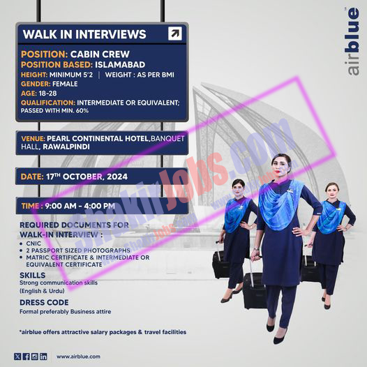 Airblue Cabin Crew Jobs 2024 Ad 1