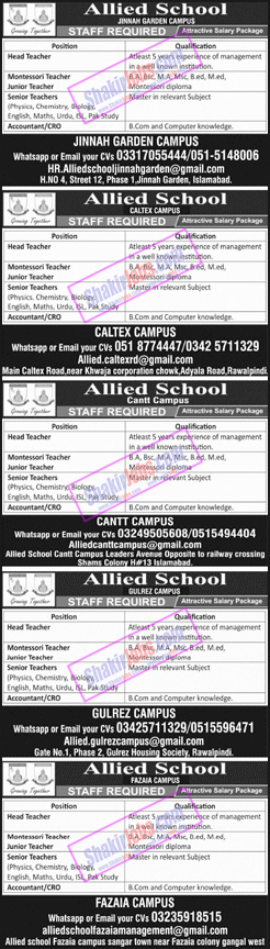 Allied Schools Jobs 2025