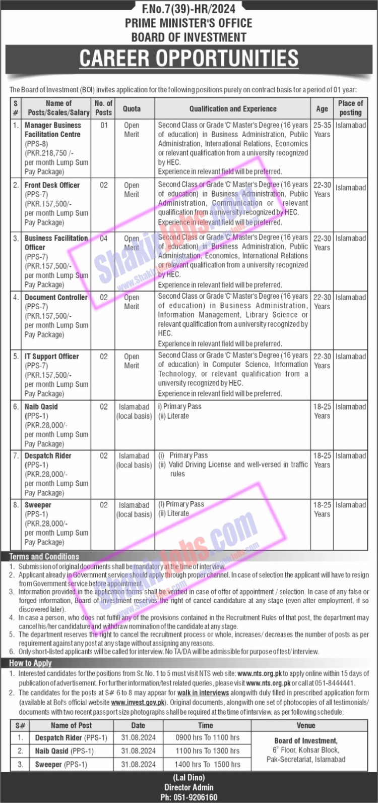 Board Of Investment BIO Jobs 2024