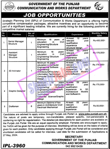 C and W Jobs 2024 Communication and Works Department Ad 1