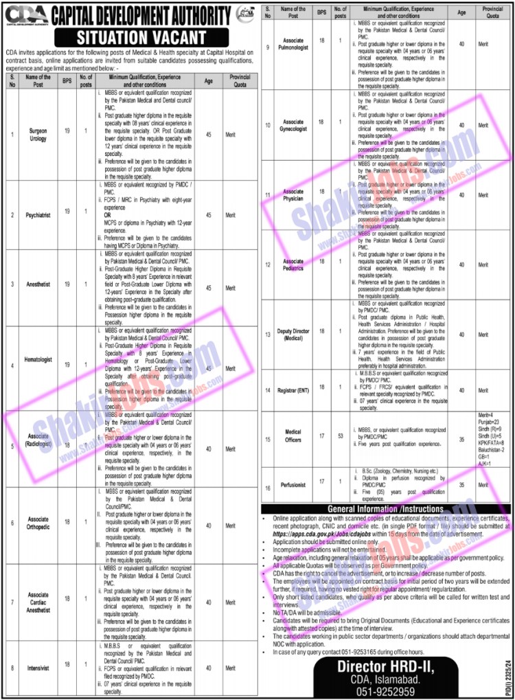 Capital Development Authority Jobs 2024