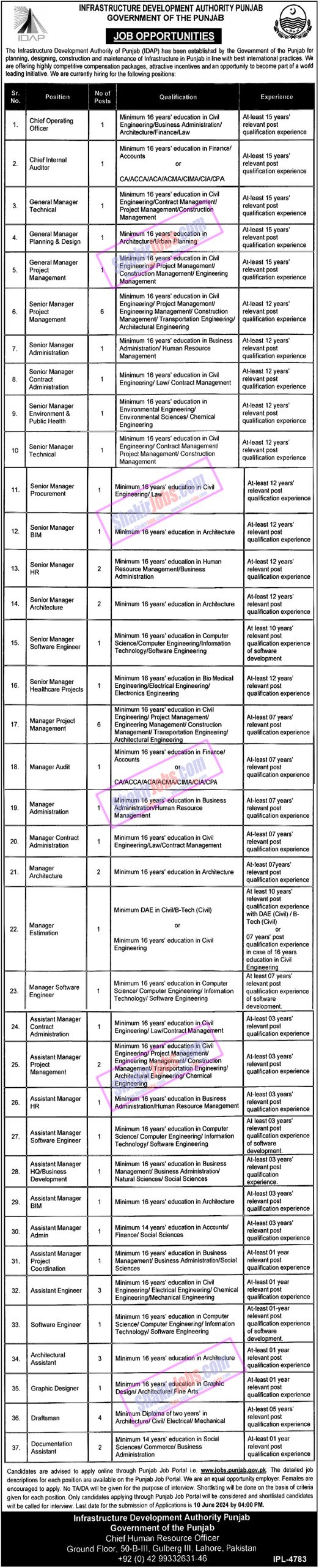 Infrastructure Development Authority IDAP Jobs 2024