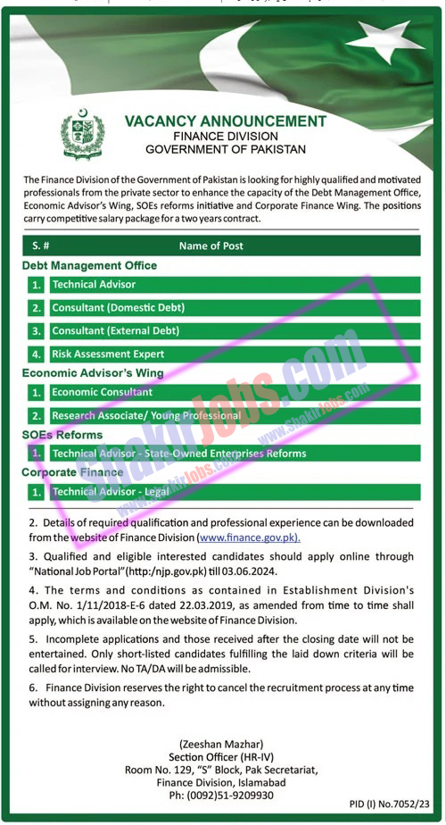 Ministry of Finance Jobs 2024