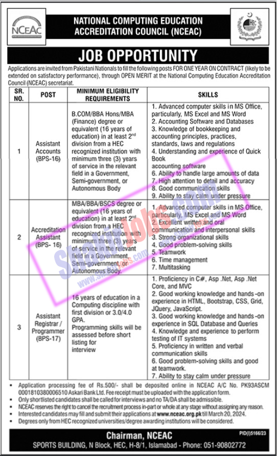 NCEAC Jobs 2024 National Computing Education Accreditation Council