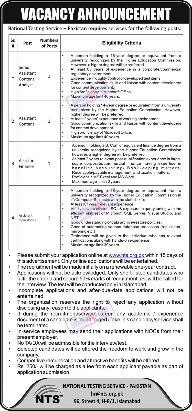 NTS Jobs 2024