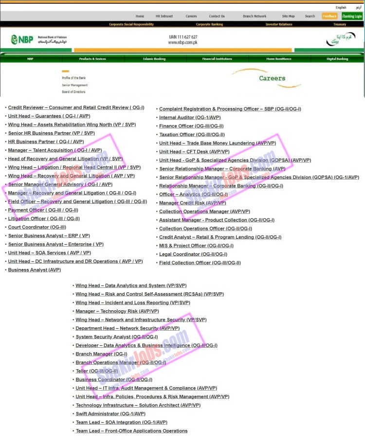 National Bank of Pakistan NBP Jobs 2024