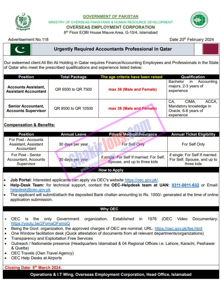 OEC Qatar Jobs 2024