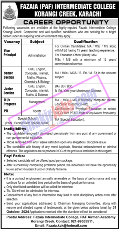 PAF Air Headquarters Jobs 2024 Ad 1