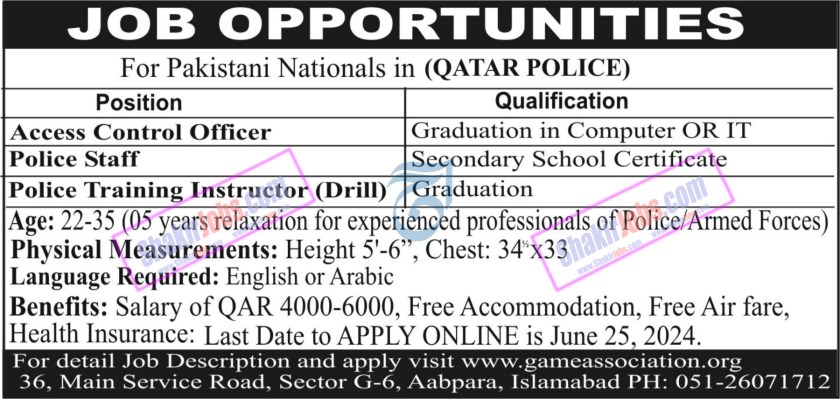 Qatar Police Jobs 2024